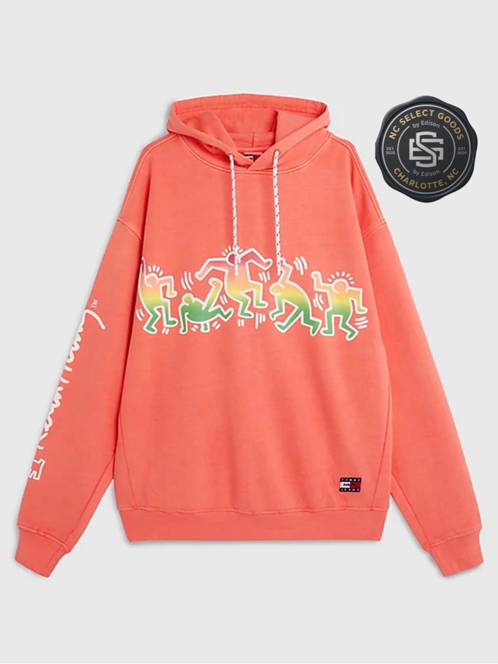 Tommy Jeans X Keith Haring S Coral Dancing Man Pop Art Graffiti Logo Hoodie